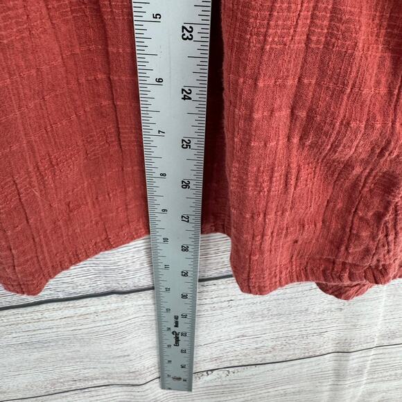 World Market BOHO Embroidered Cold Shoulder Blouse Womens L XL Brick Red - Picture 11 of 11